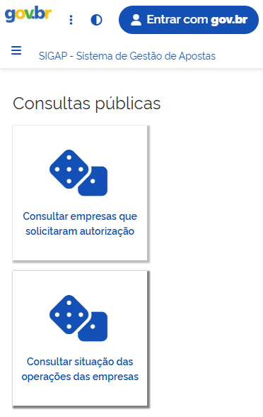 Captura de tela da p&aacute;gina do SIGAP.