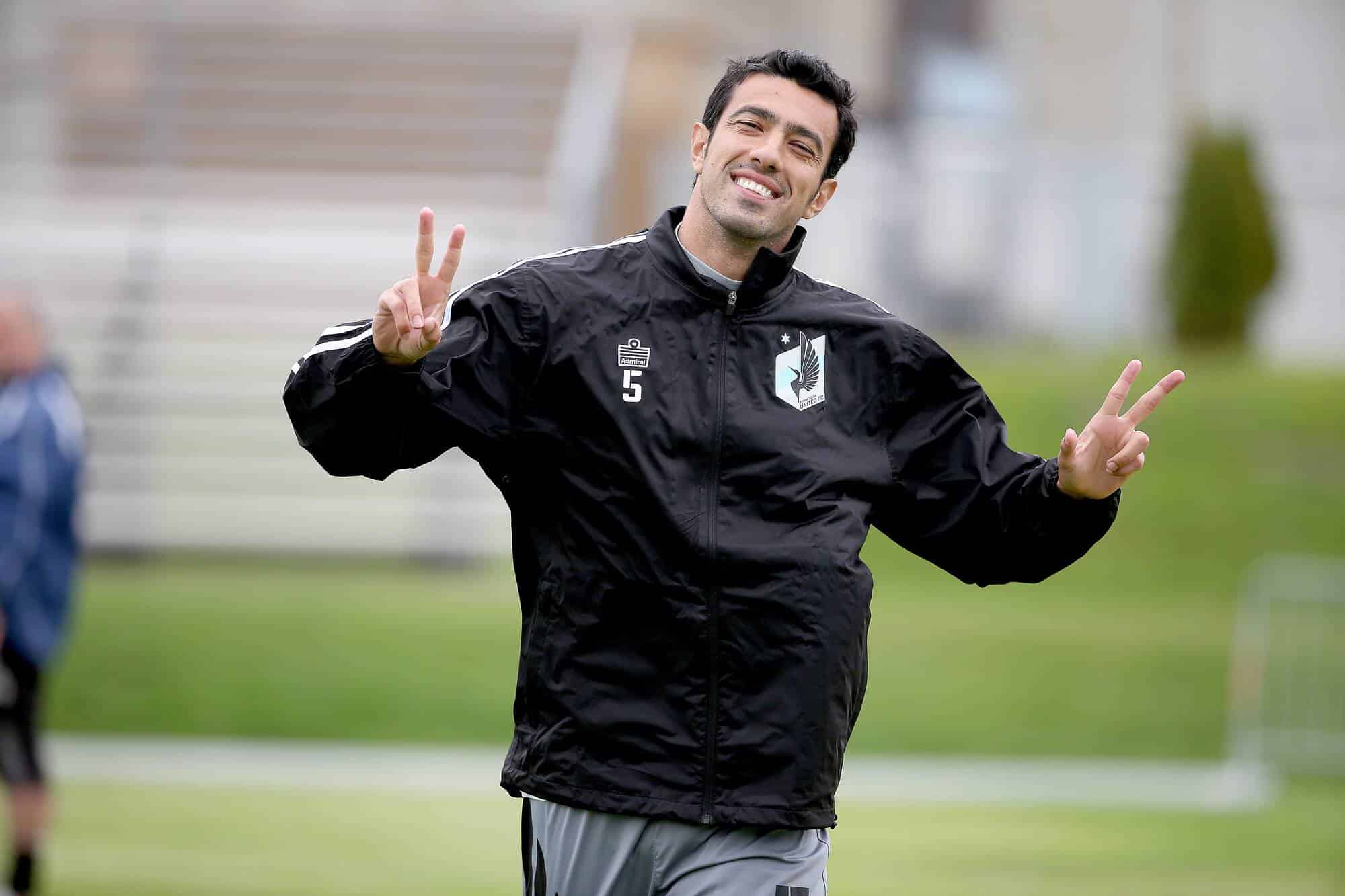 Tiago Calvano durante treino do Minessota United 