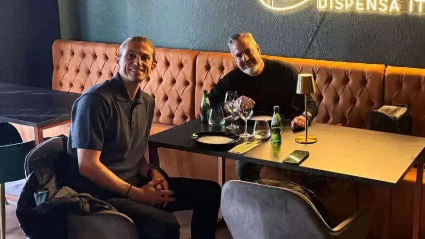 Filipe Luis e Jos&eacute; Boto