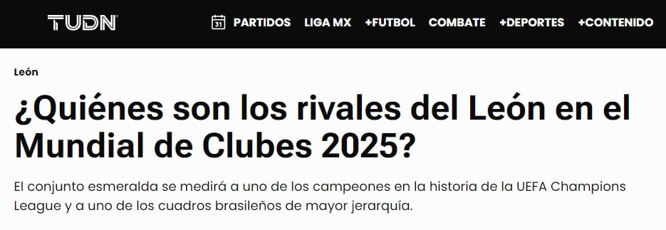 Canal mexicano exaltou o Flamengo (Foto: Reprodu&ccedil;&atilde;o/TUDN)