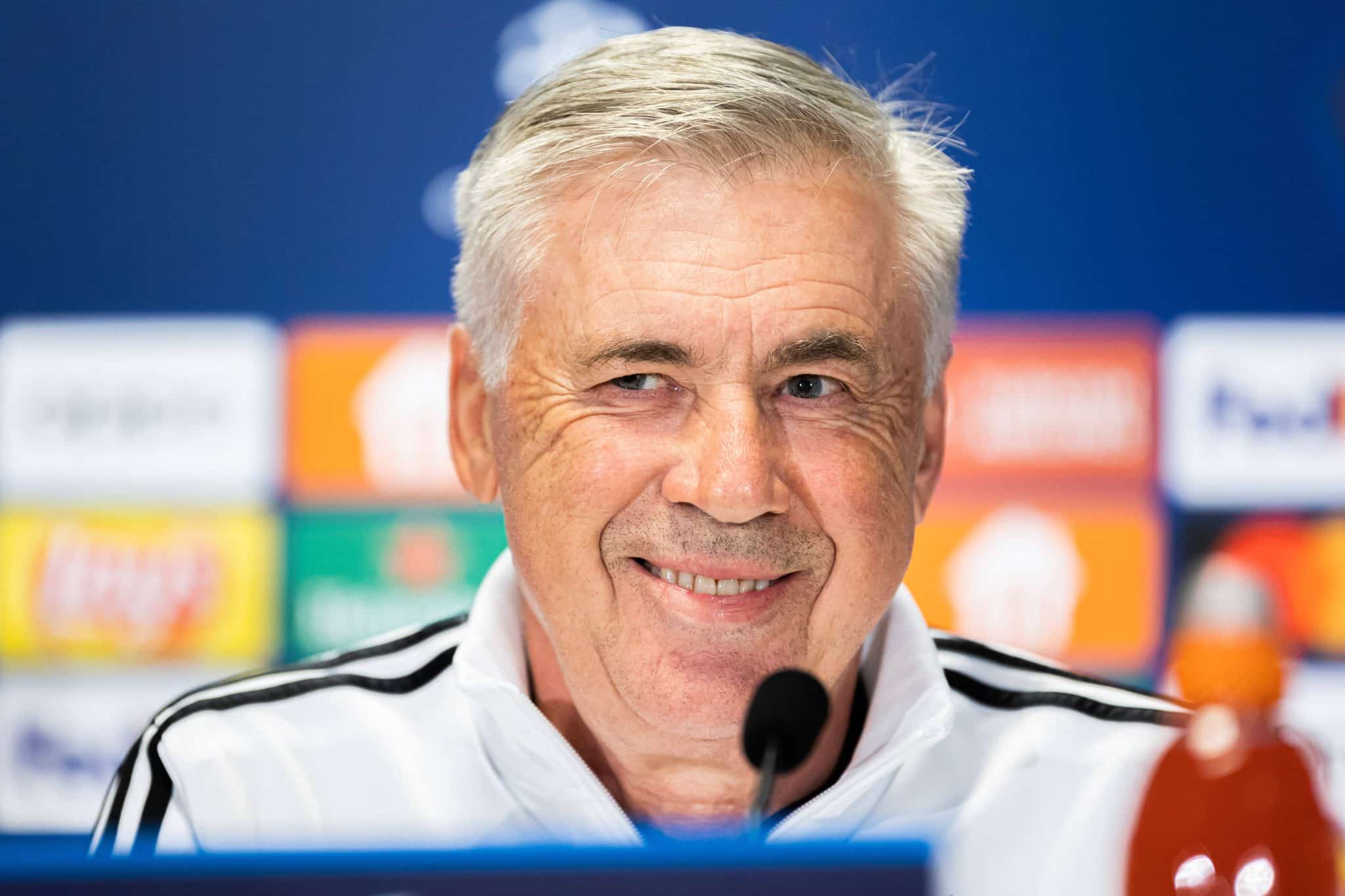 O t&eacute;cnico Carlo Ancelotti, do Real Madrid, durante entrevista coletiva (Foto: Imago)