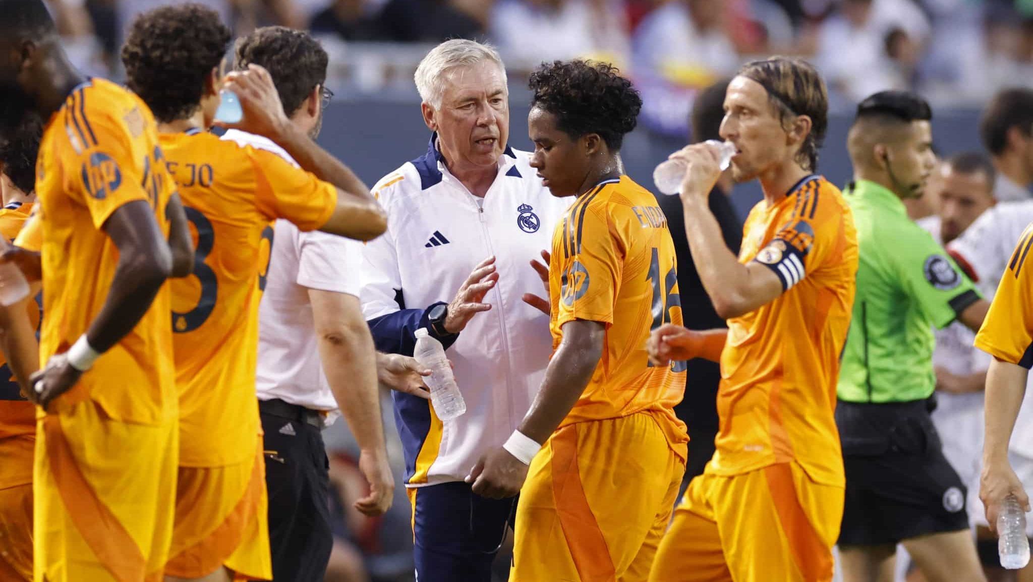 Endrick e Carlo Ancelotti pelo Real Madrid Foto: (Imago)