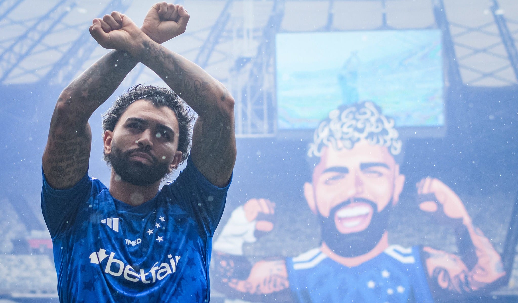 Desabafo, grito contra a Mancha e volta pentacampe&atilde;: o que voc&ecirc; n&atilde;o viu na apresenta&ccedil;&atilde;o de Gabigol no Cruzeiro