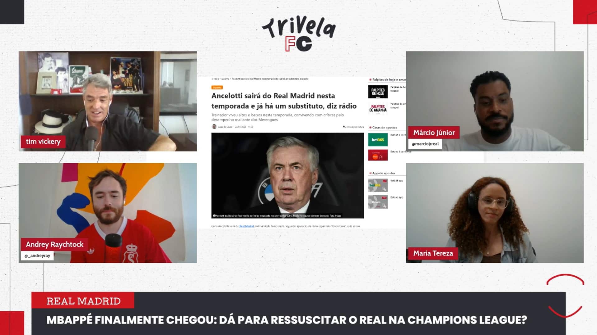 Trivela FC, novo programa no canal da Trivela no YouTube. Foto: Reprodu&ccedil;&atilde;o/Trivela FC