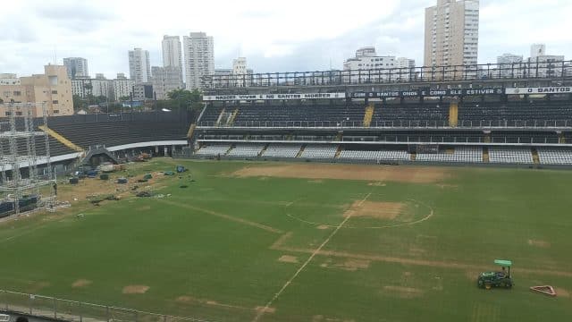 Gramado da Vila Belmiro ter&aacute; condi&ccedil;&otilde;es de jogo para a estreia do Santos no Paulist&atilde;o?