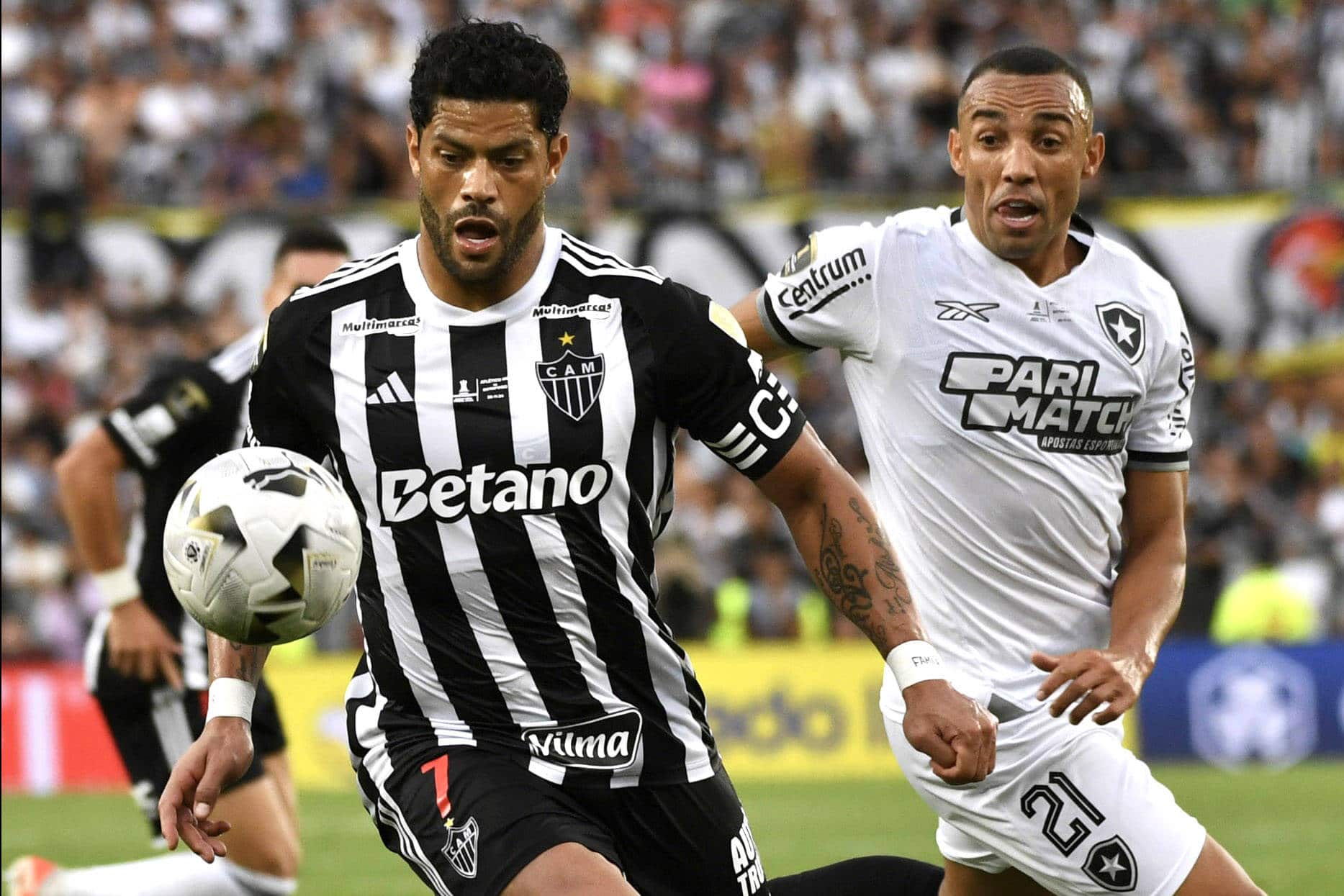 Mar&ccedil;al e Hulk na final da Libertadores 2024, entre Botafogo x Atl&eacute;tico-MG