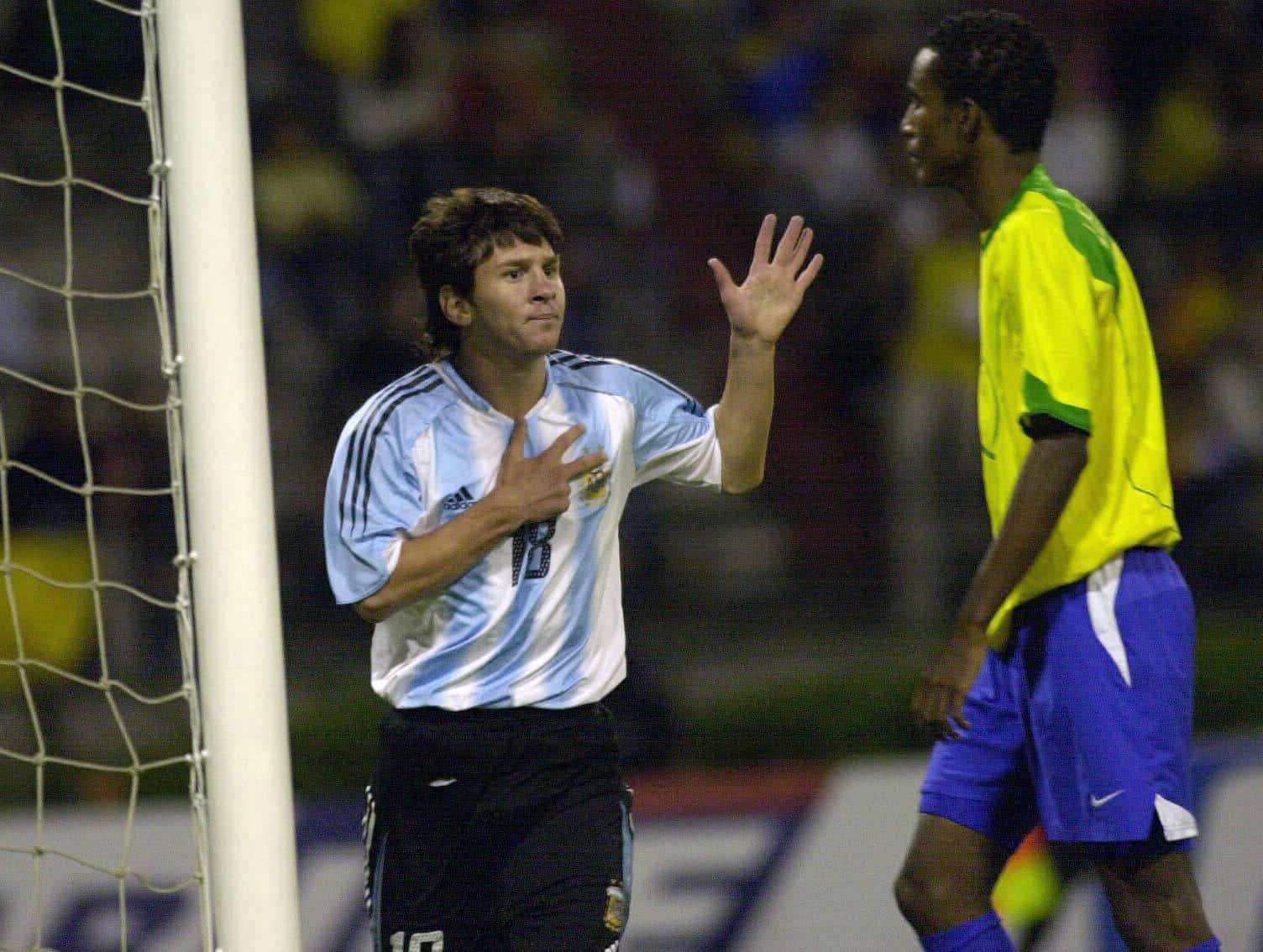 RECORD DATE NOT STATED  Lionel Messi. Argentia vs Brasil Sudamericano Sub 20 6/2/2005 *** Lionel Messi Argentia vs Brazi