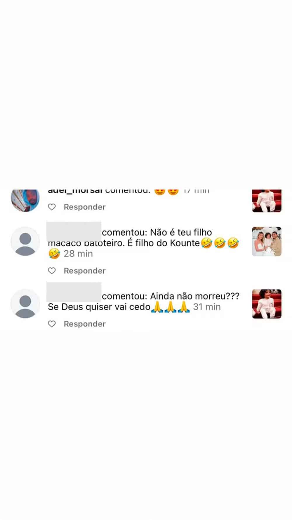 Prints de ataques racistas contra Raphinha e o filho Gael