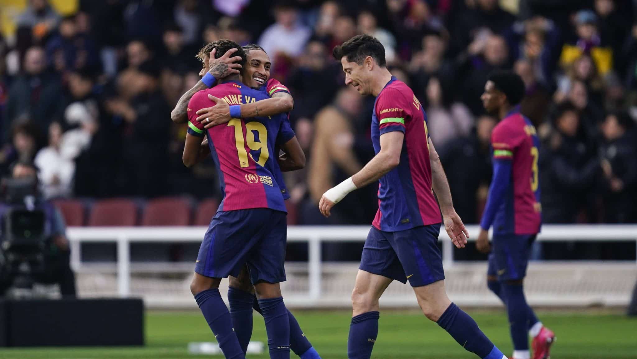 Barcelona Lamine Yamal Lewandowski Raphinha