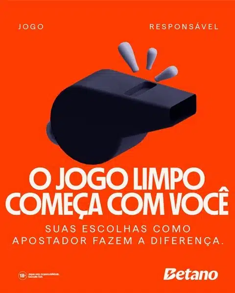 Imagem corporativa da Betano para promover Jogo Respons&aacute;vel
