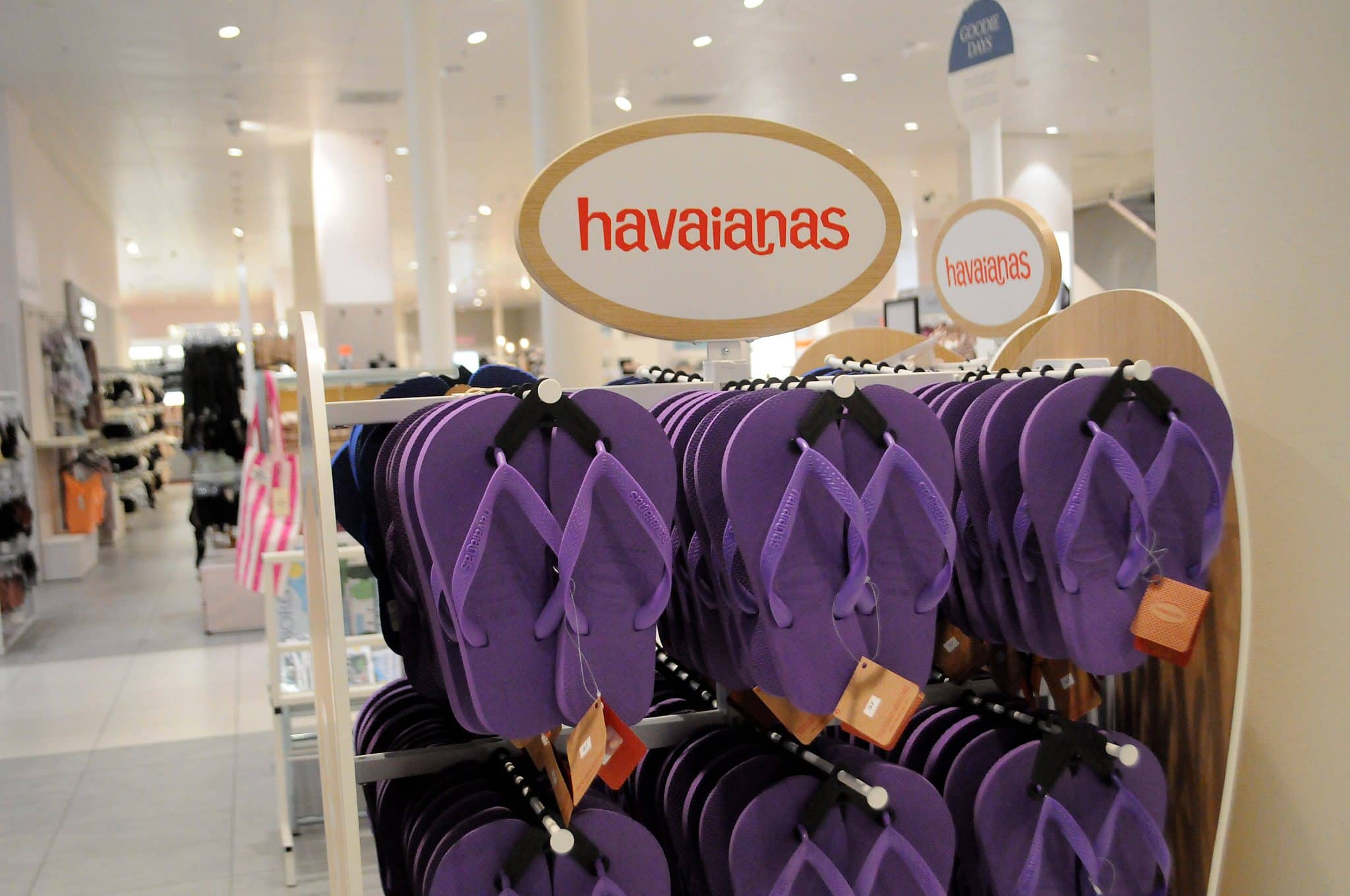 Copenhagen/ DenmarK/ 17 August 2024/ Havaianas slipprs for sale in danish department store. (Photo.Francis Joseph Dean/D