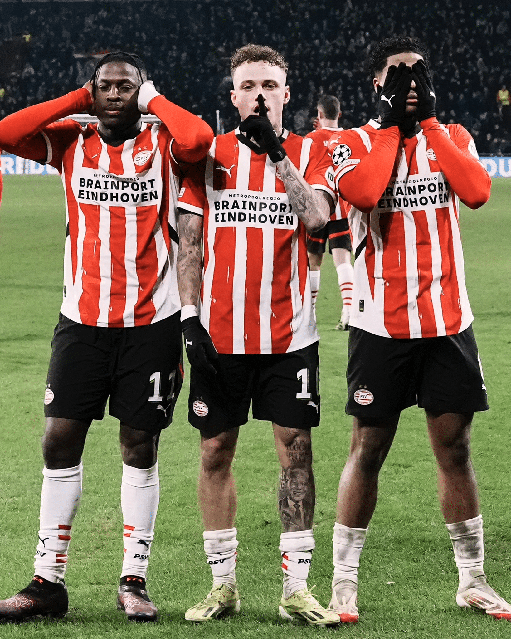 Bakayoko, Lang e Flamingo comemoram gol do PSV