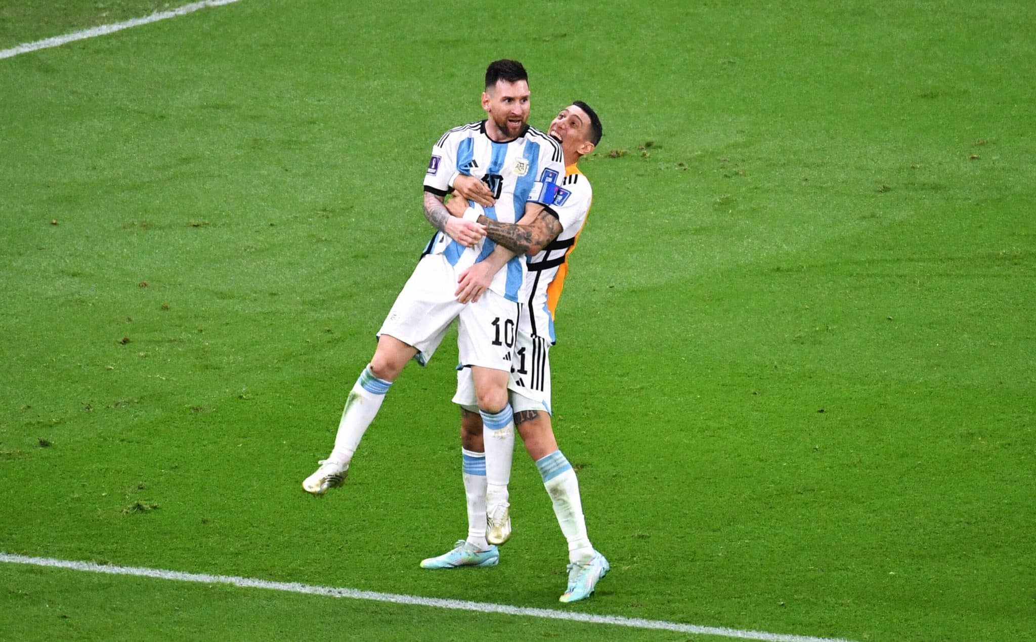 Messi e Di Mar&iacute;a, lendas da Argentina Foto: (Imago)