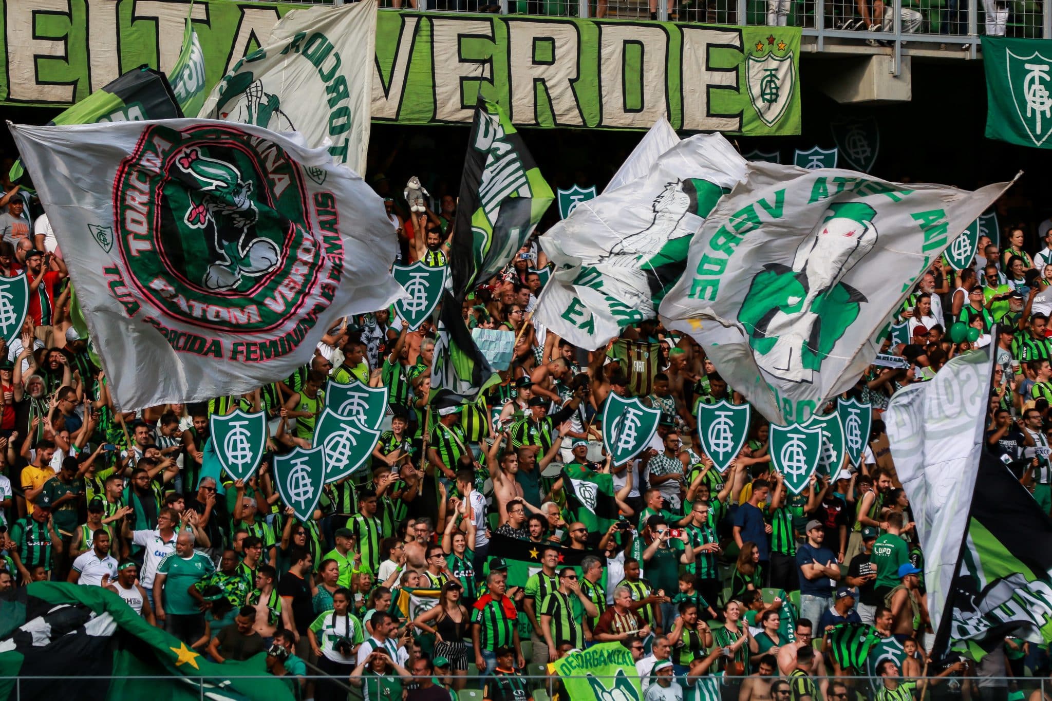 Torcida do Am&eacute;rica-MG na Arena Independ&ecirc;ncia