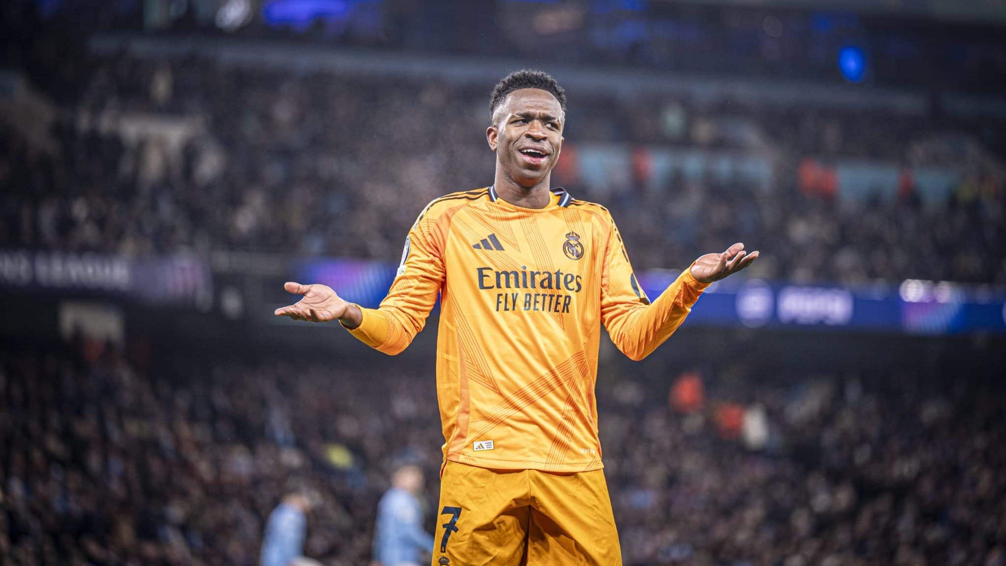 Vinicius J&uacute;nior em a&ccedil;&atilde;o pelo Real Madrid