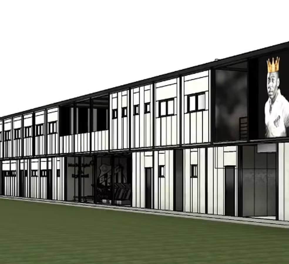 O pr&eacute;dio que ser&aacute; constru&iacute;do no CT Rei Pel&eacute;