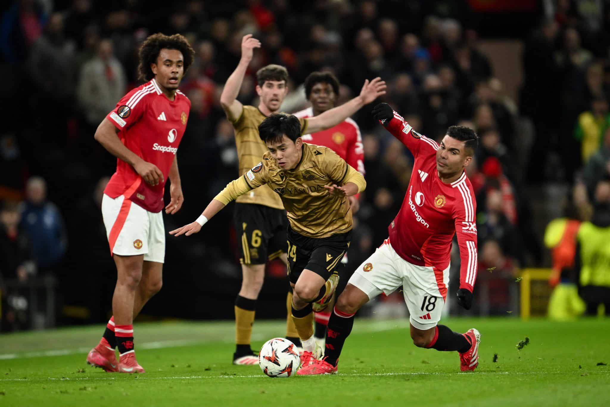 Casemiro, em a&ccedil;&atilde;o pelo Manchester United