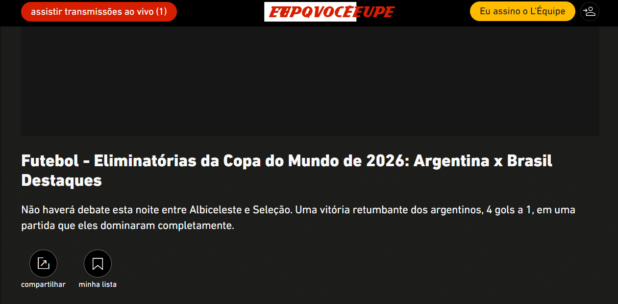 L'&Eacute;quipe Argentina 4x1 Brasil