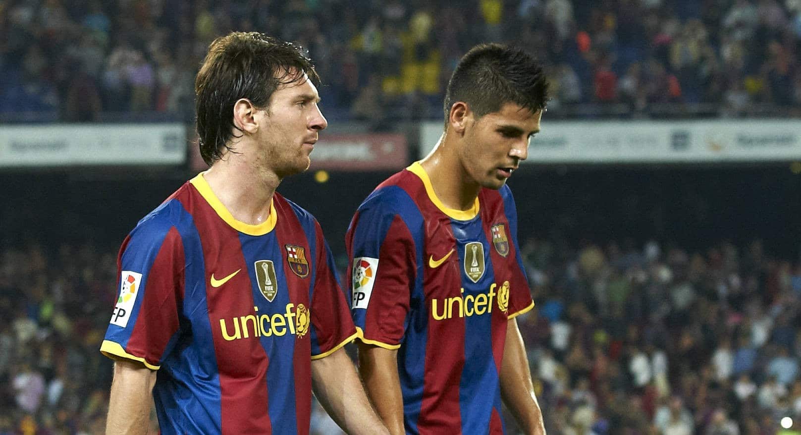 Lionel Messi e Nolito no Barcelona