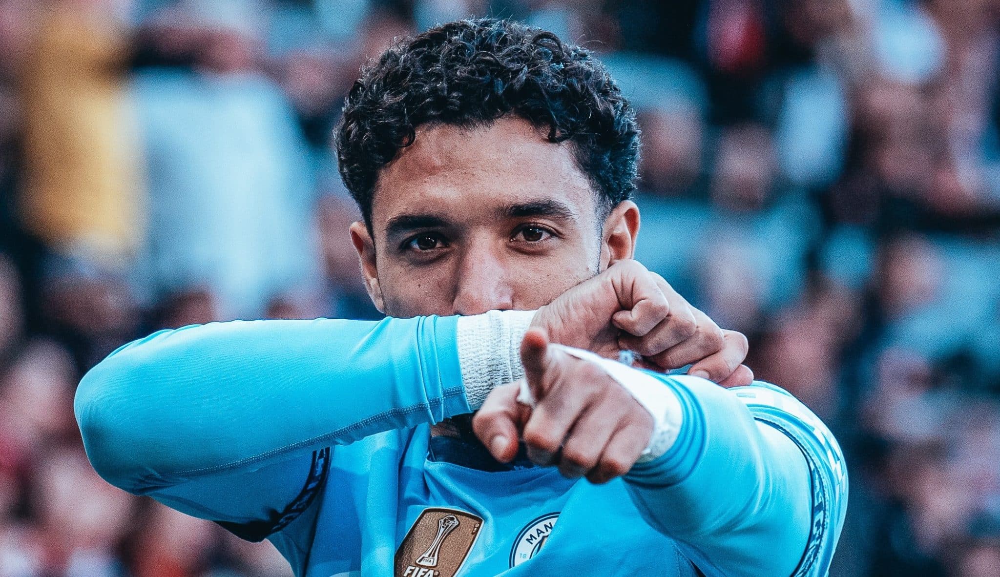 Marmoush comemorando gol pelo Manchester City