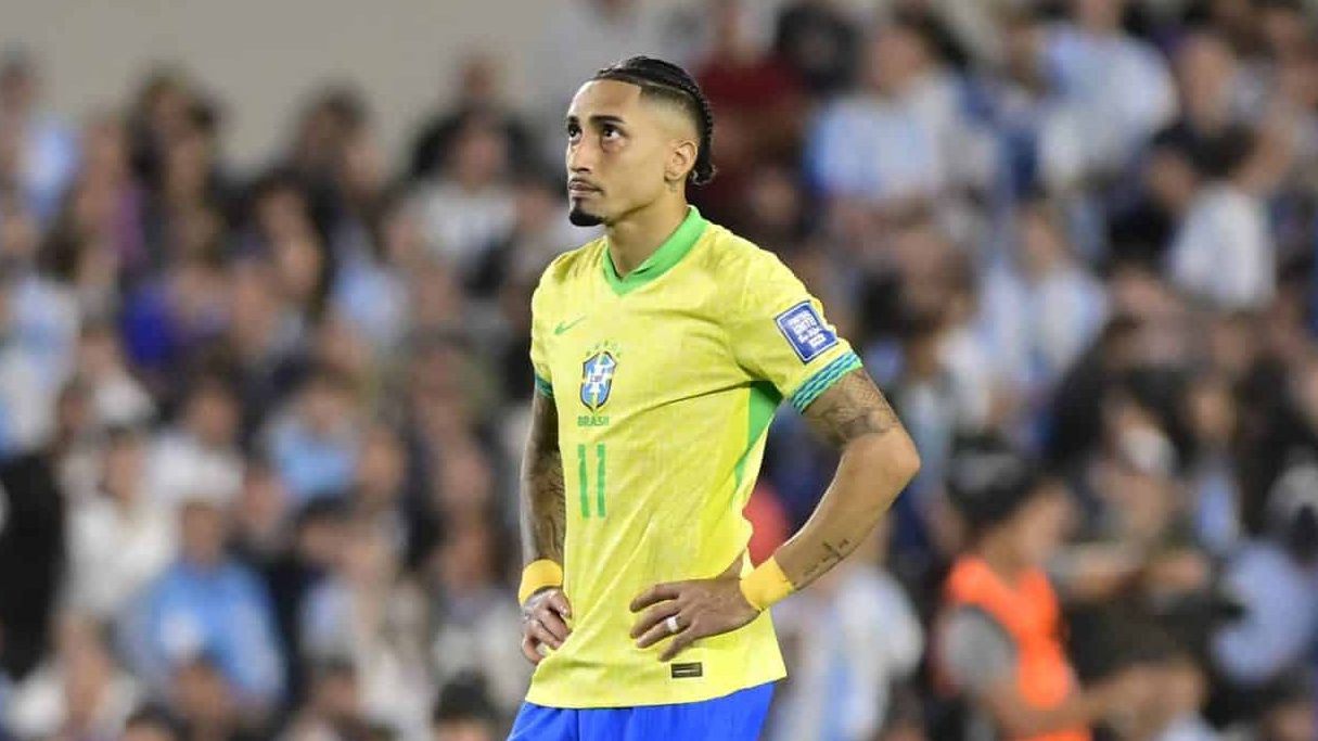 Raphinha em a&ccedil;&atilde;o pelo Brasil contra a Argentina