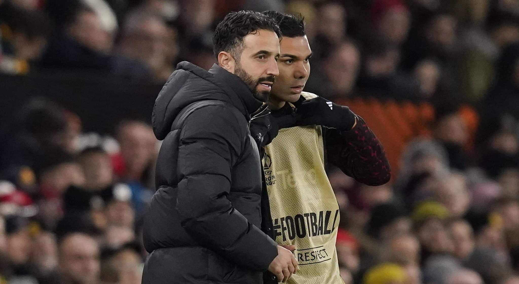 R&uacute;ben Amorim e Casemiro no Manchester United