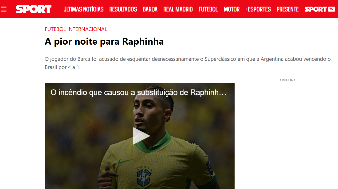 Sport Brasil x Argentina