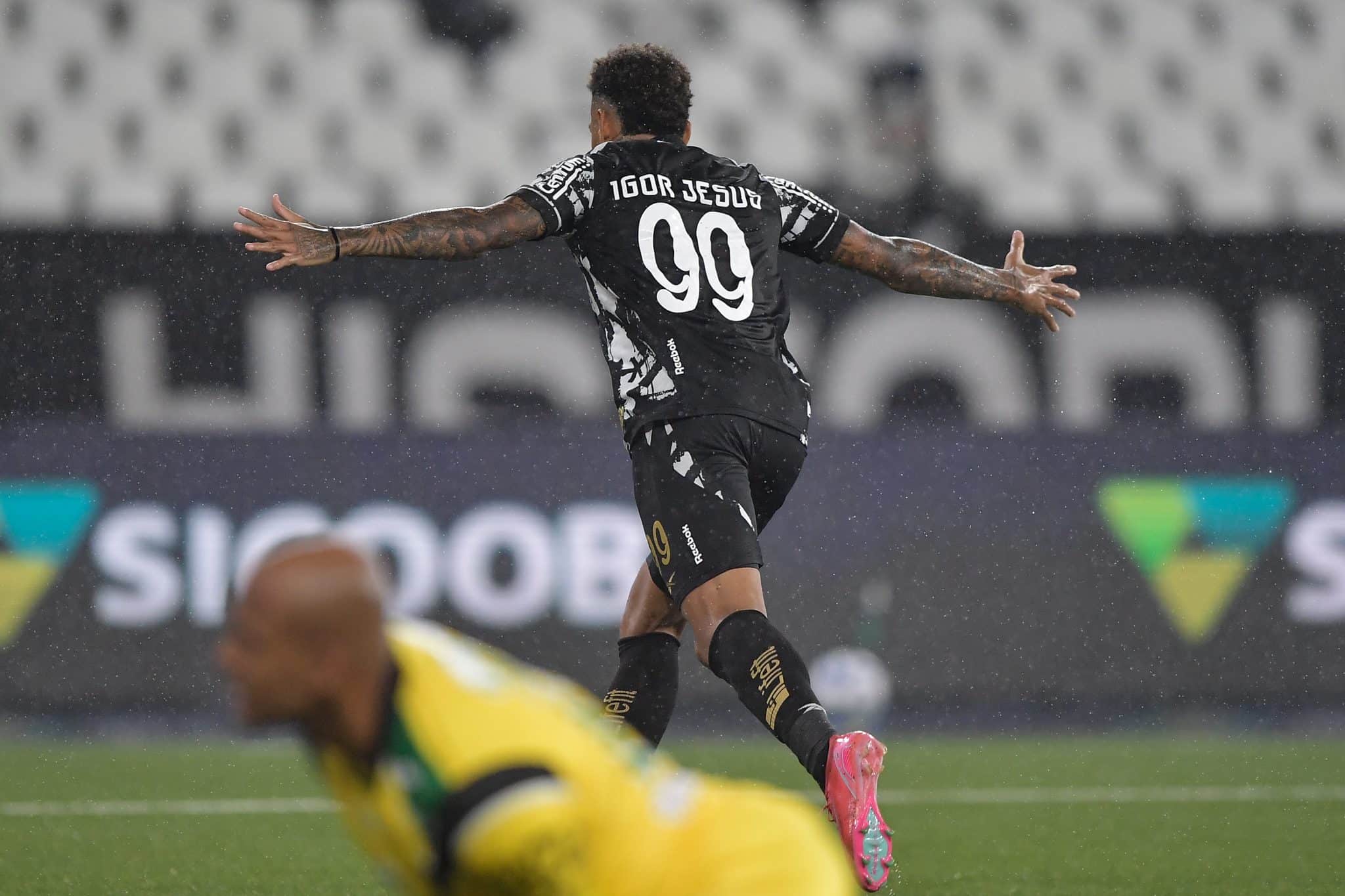 Igor Jesus celebra gol pelo Botafogo