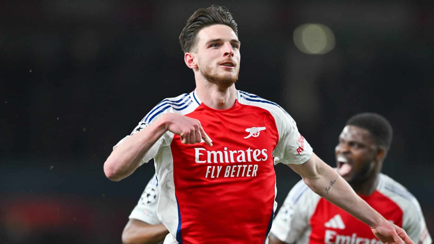 Declan Rice comemora gol do Arsenal