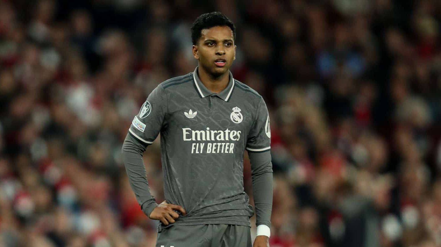 Rodrygo durante jogo do Real Madrid