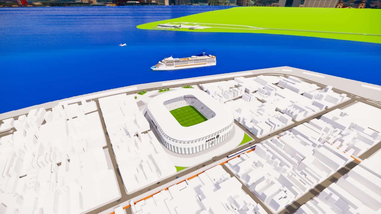 Arena dos Conselheiros do Santos vista de cima