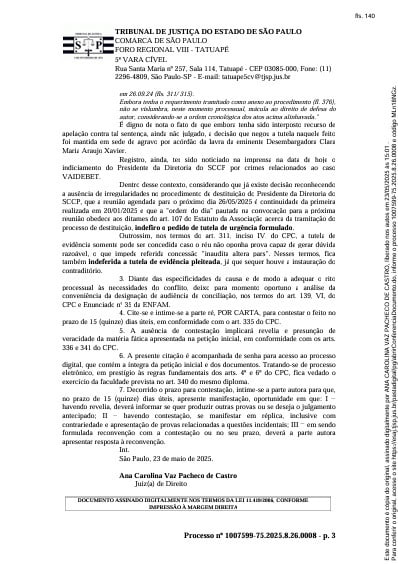 Decis&atilde;o da ju&iacute;za Ana Carolina Vaz Pacheco de Castro (Foto: Reprodu&ccedil;&atilde;o)