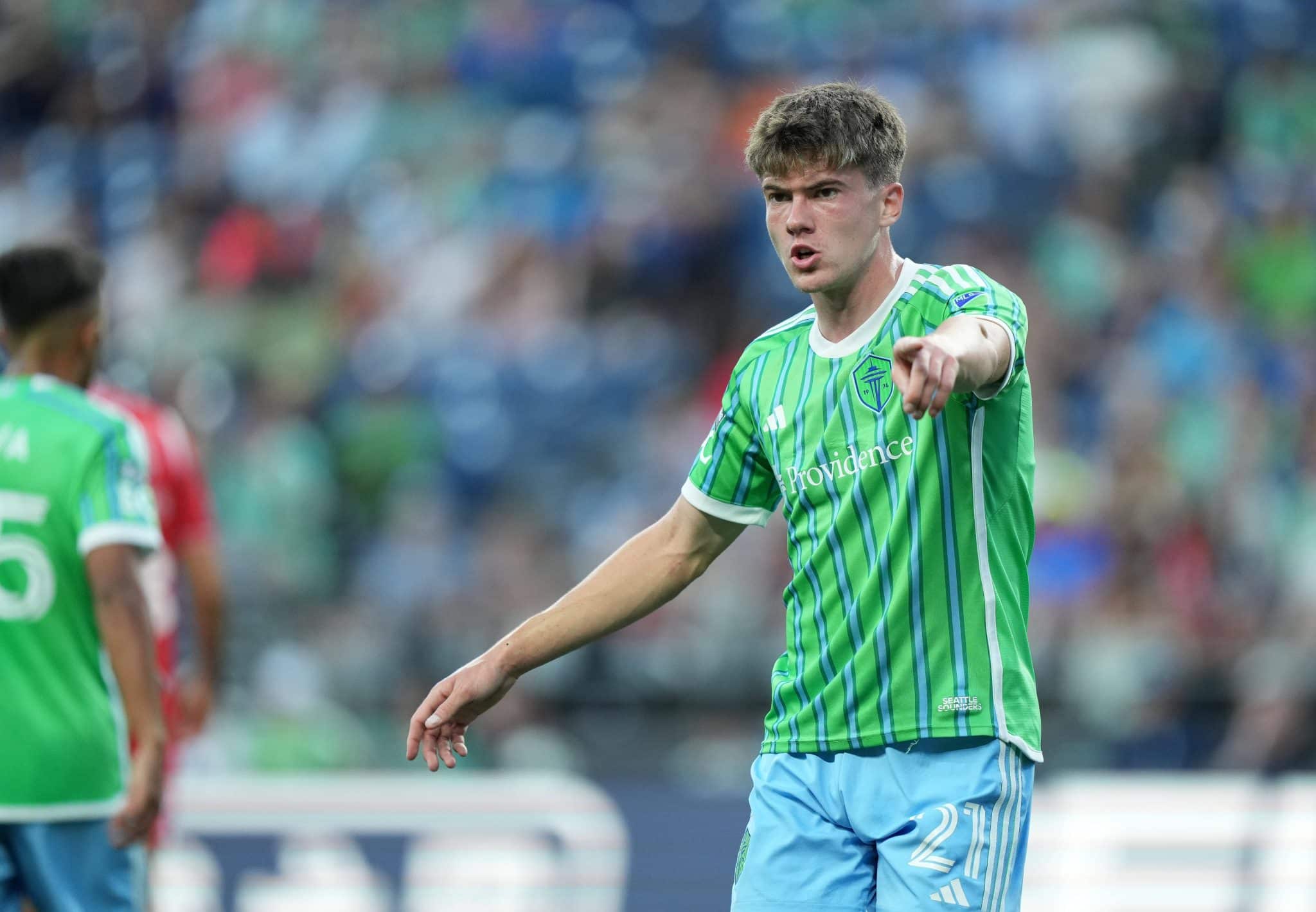 Reed Baker-Whiting, meia do Seattle Sounders, em jogo da Leagues Cup