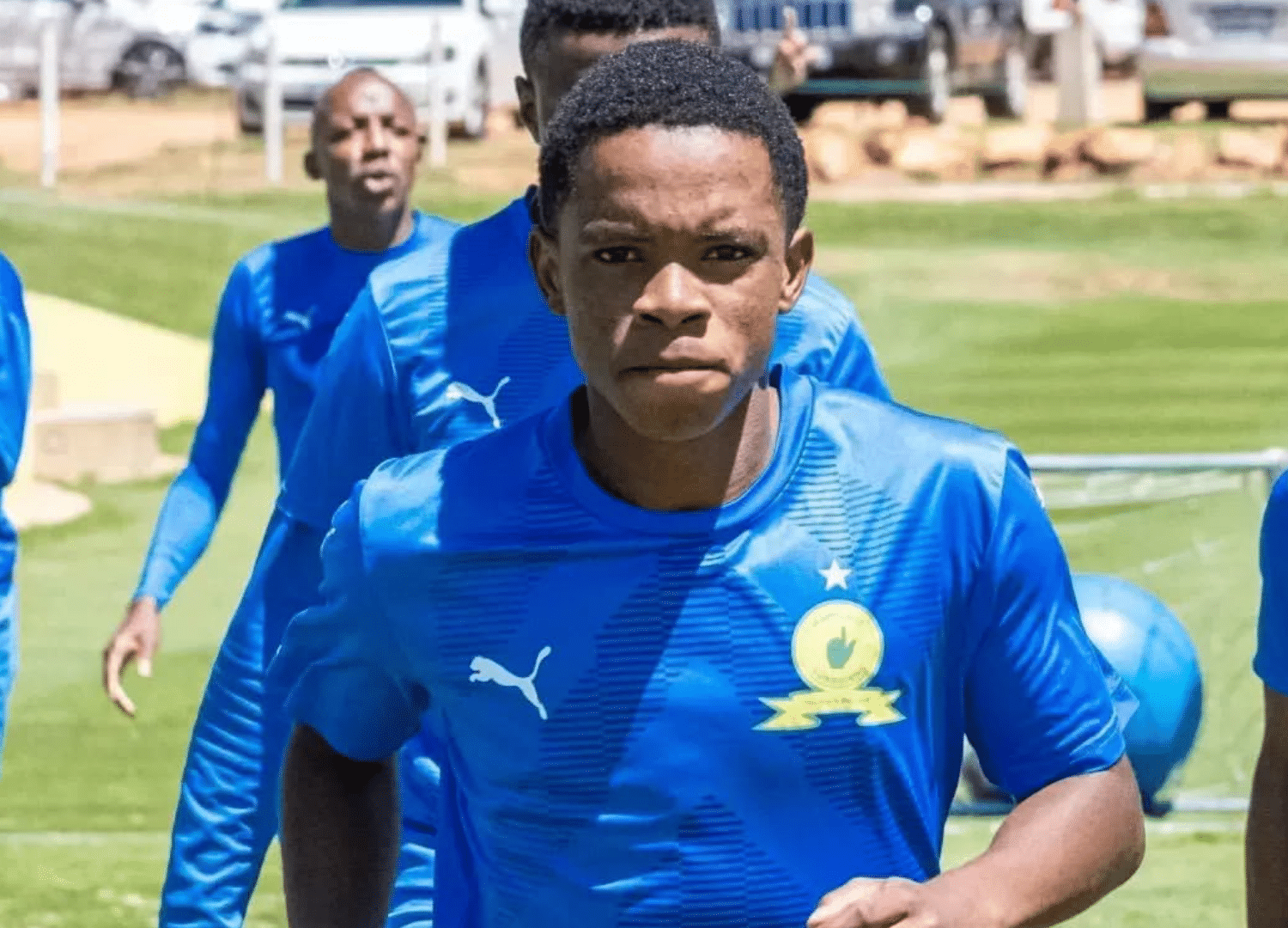 Siyabonga Mabena em treino do Sundowns