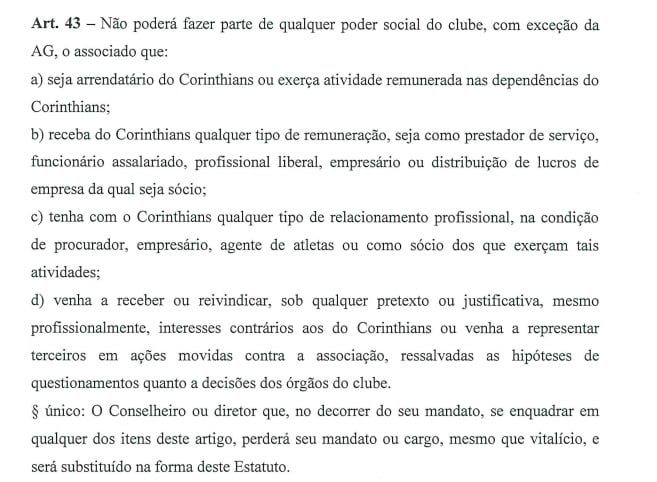 artigo-43-estatuto-corinthians-briga-impeachment-policia