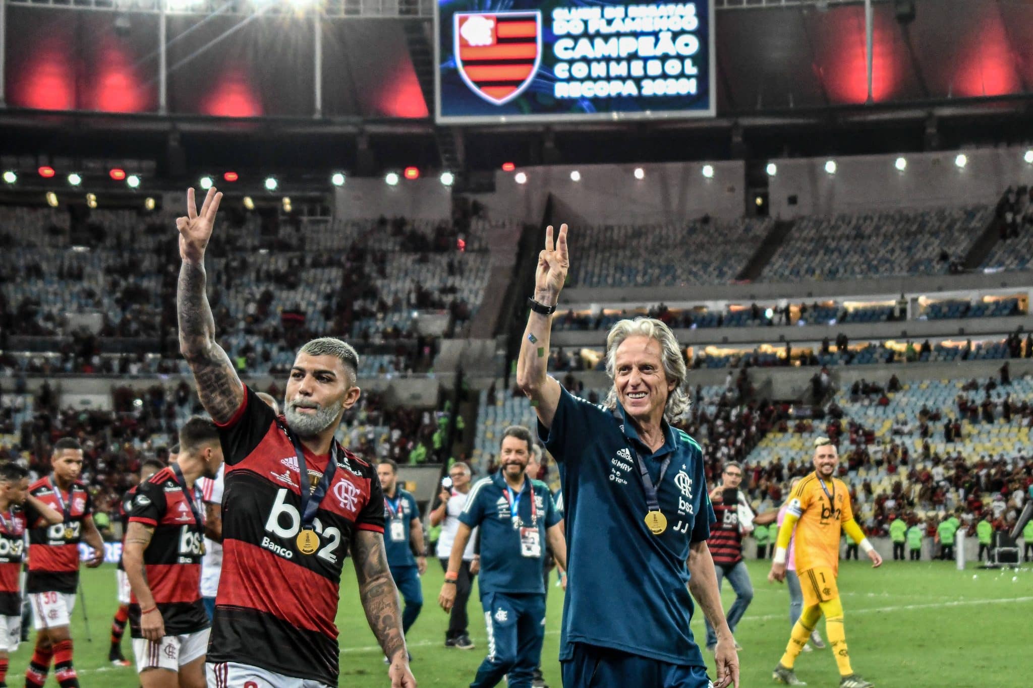 Gabigol e Jorge Jesus nos tempos de Flamengo 