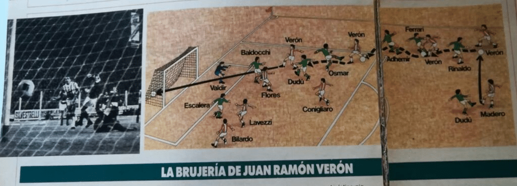 Outra arte do gola&ccedil;o de Ver&oacute;n contra o Palmeiras