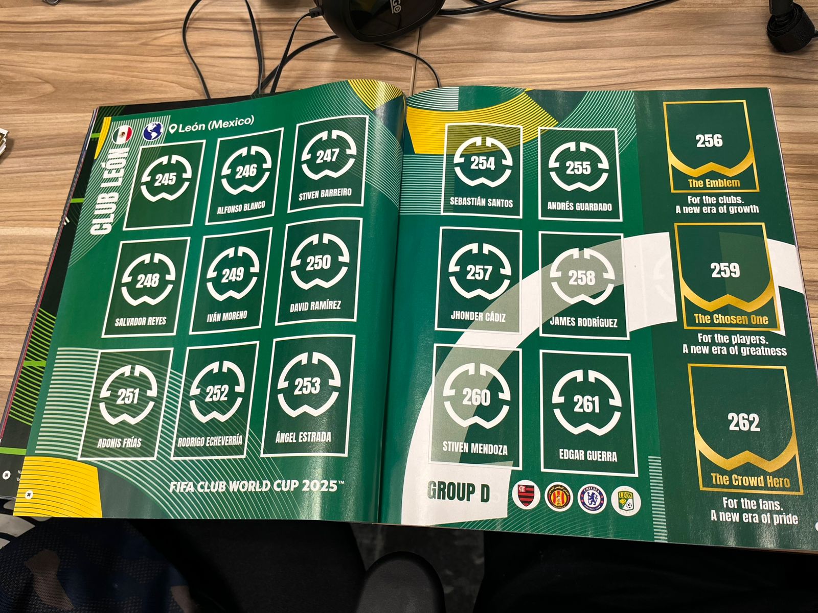 A p&aacute;gina do Club L&eacute;on no &aacute;lbum do Mundial de Clubes