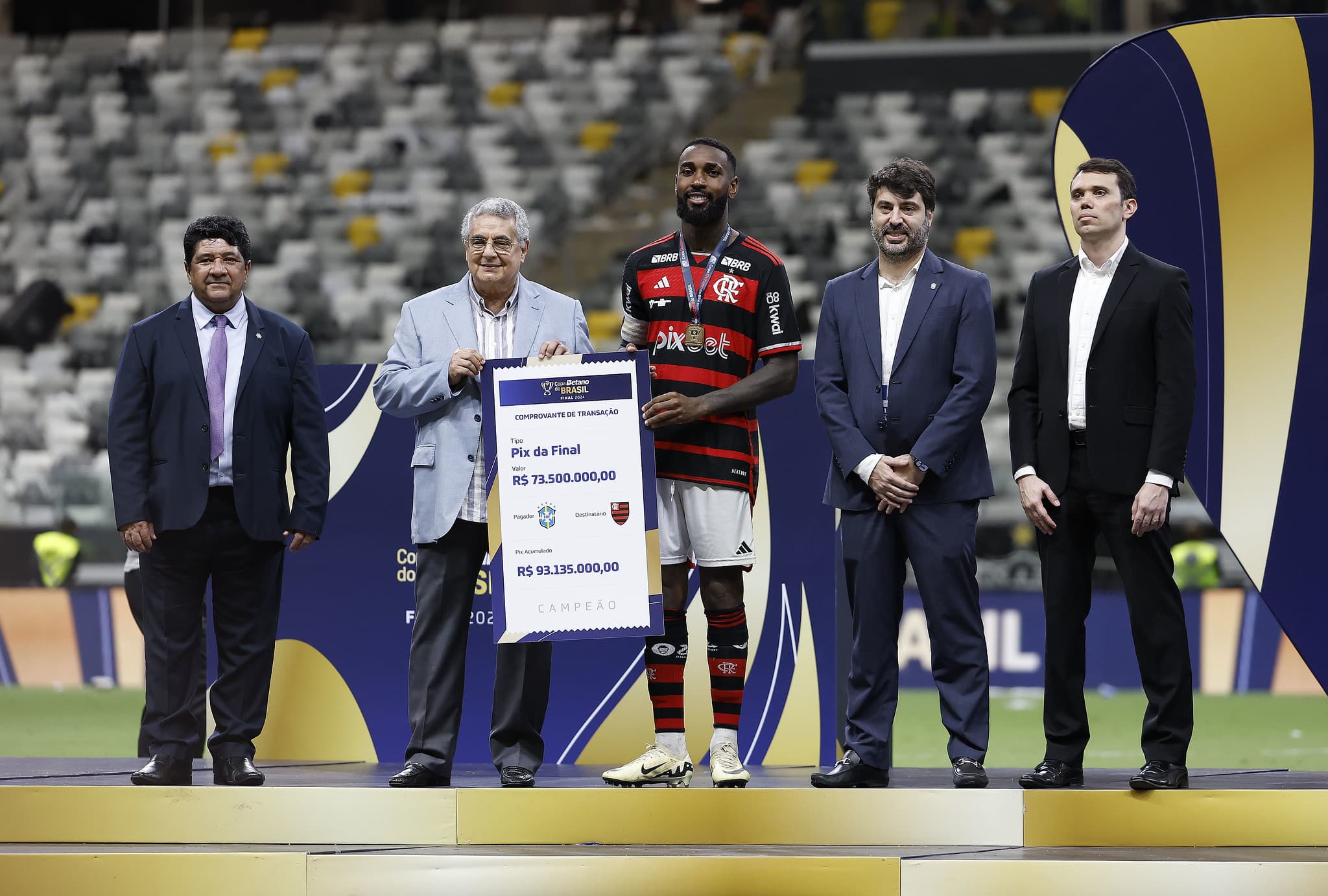 Flamengo recebeu a maior premia&ccedil;&atilde;o da Copa do Brasil de 2024 gra&ccedil;as &agrave; campanha campe&atilde; Foto: (Rafael Ribeiro/CBF)