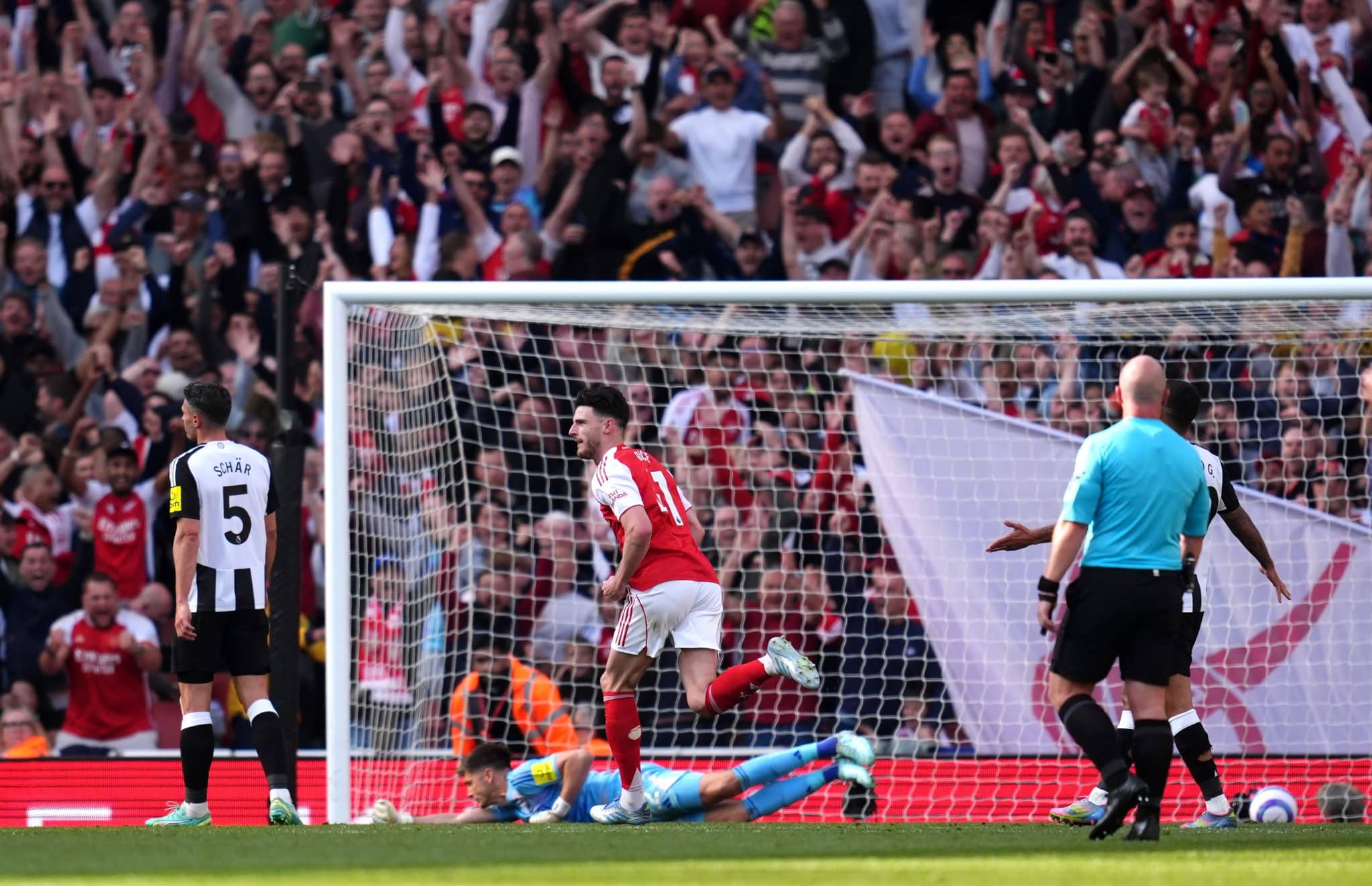 Rice comemora gol do Arsenal (Foto: Imago)