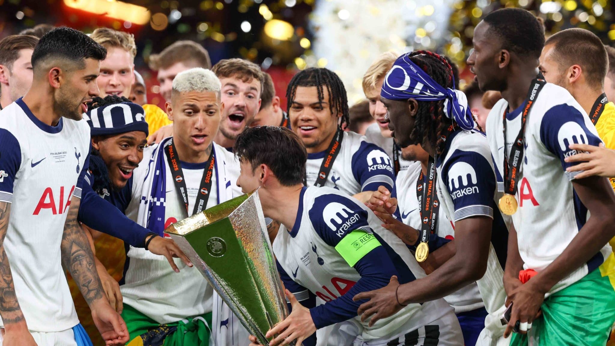 Tottenham foi campe&atilde;o da Liga Europa em cima do Manchester United Foto: (Imago)