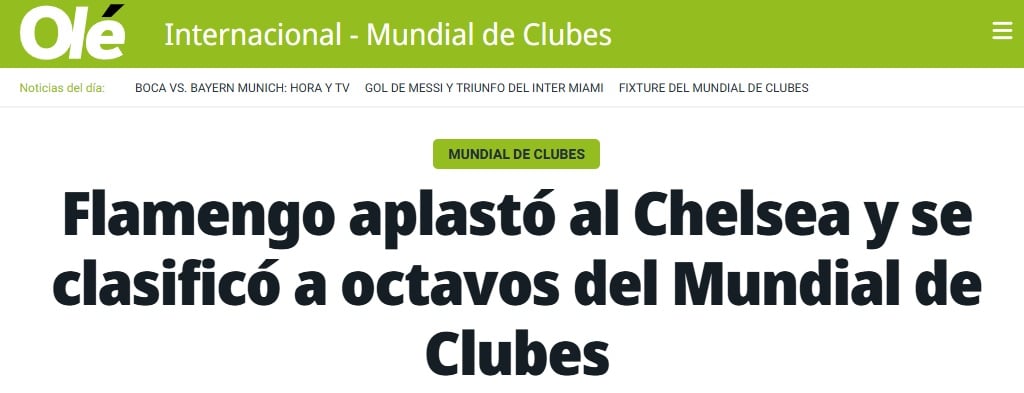 Ol&eacute; destacou vit&oacute;ria do Flamengo (Foto: Reprodu&ccedil;&atilde;o)