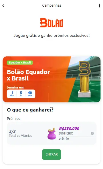 Captura de tela da p&aacute;gina de Bol&atilde;o da Betano

