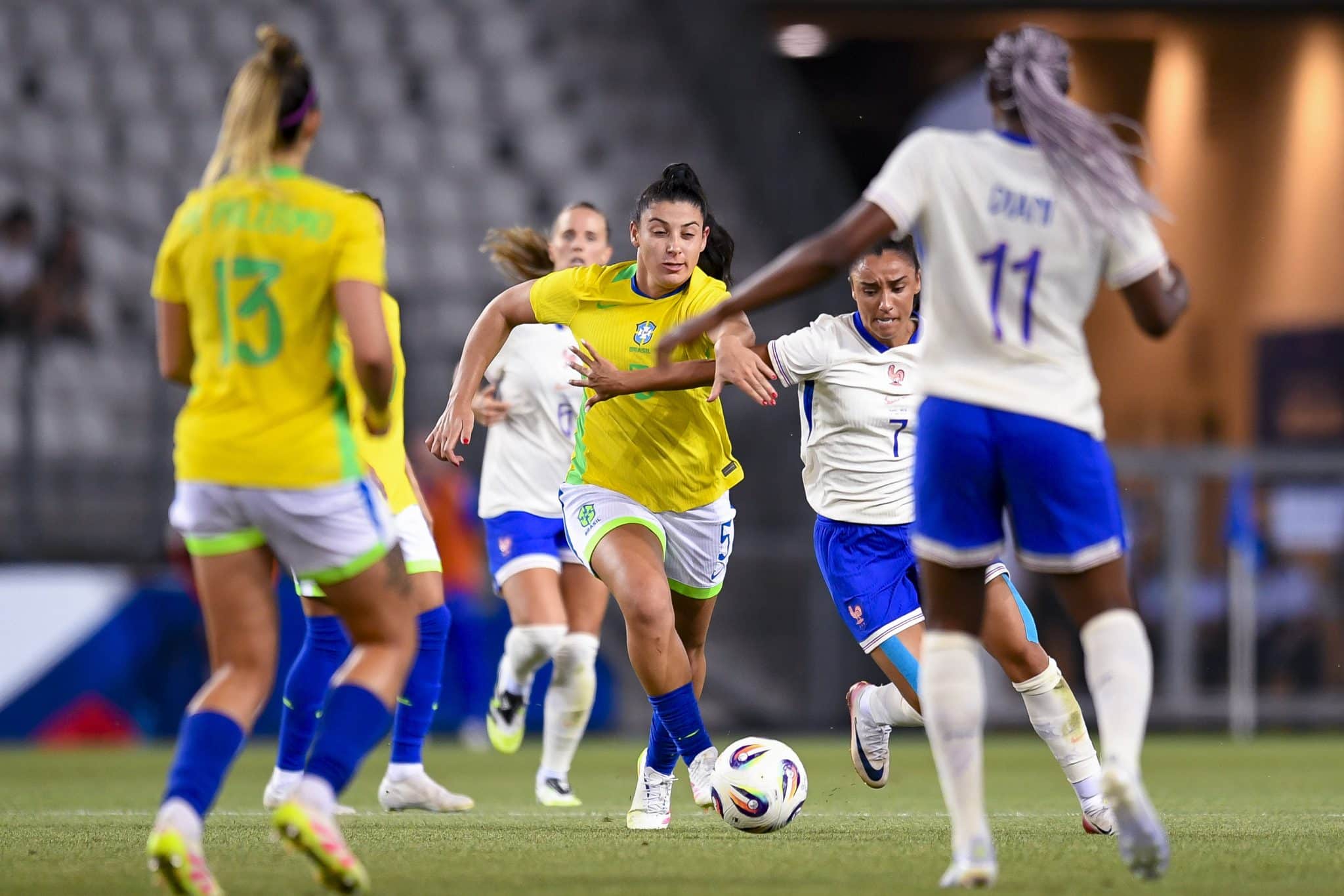 sele&ccedil;&atilde;o brasileira feminina durante amistoso entre Brasil x Fran&ccedil;a (Foto: 
IMAGO / justpictures.ch)