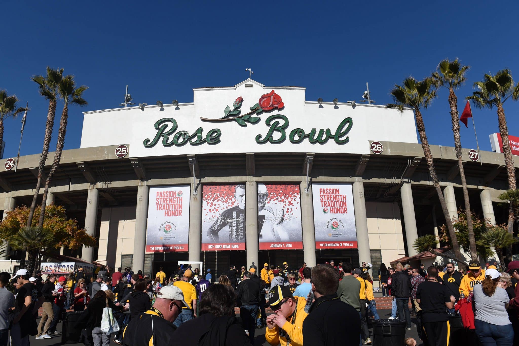 Fachada do Rose Bowl em Los Angeles 