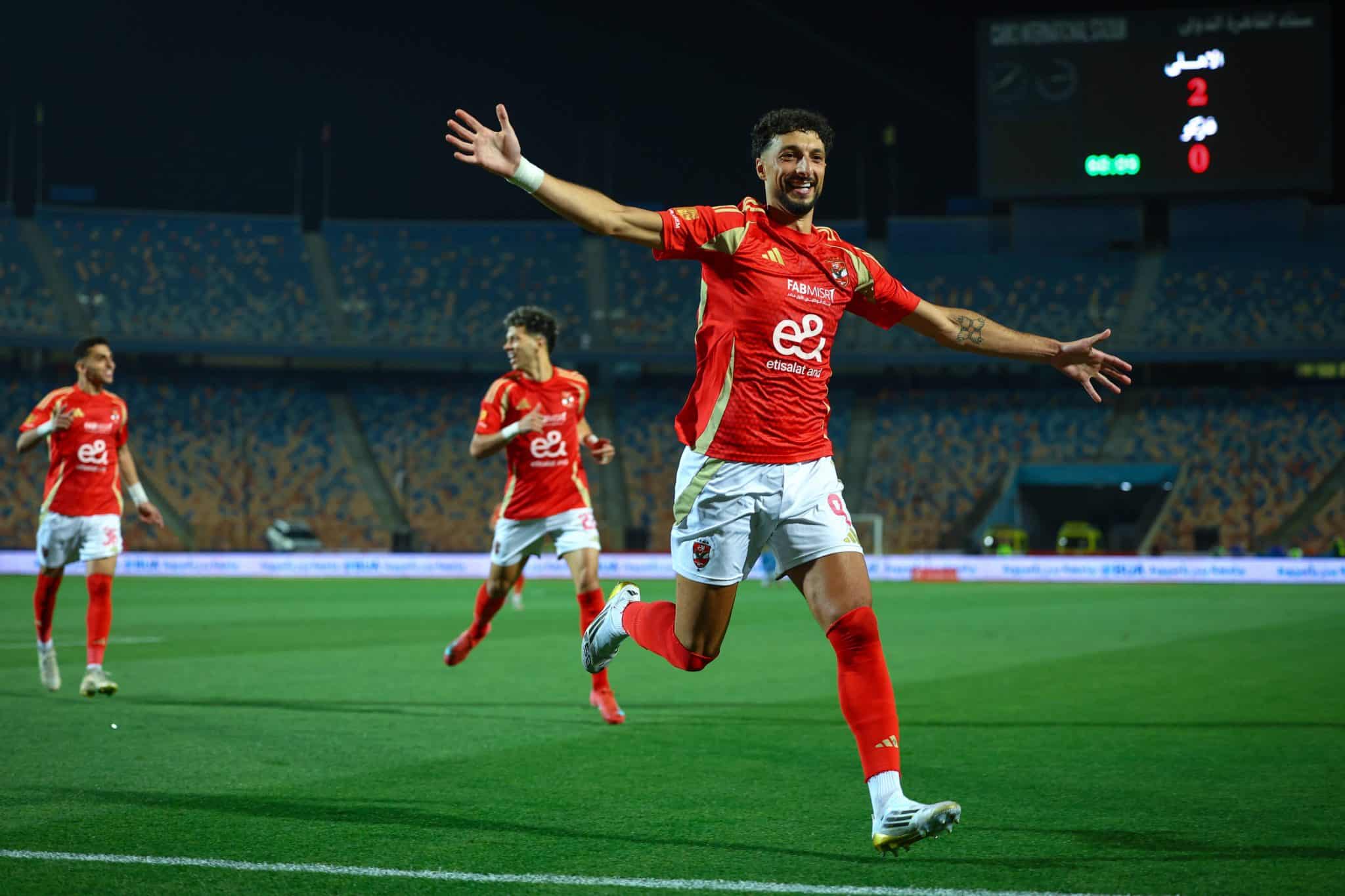 Wessam Abou Ali comemora gol do Al Ahly