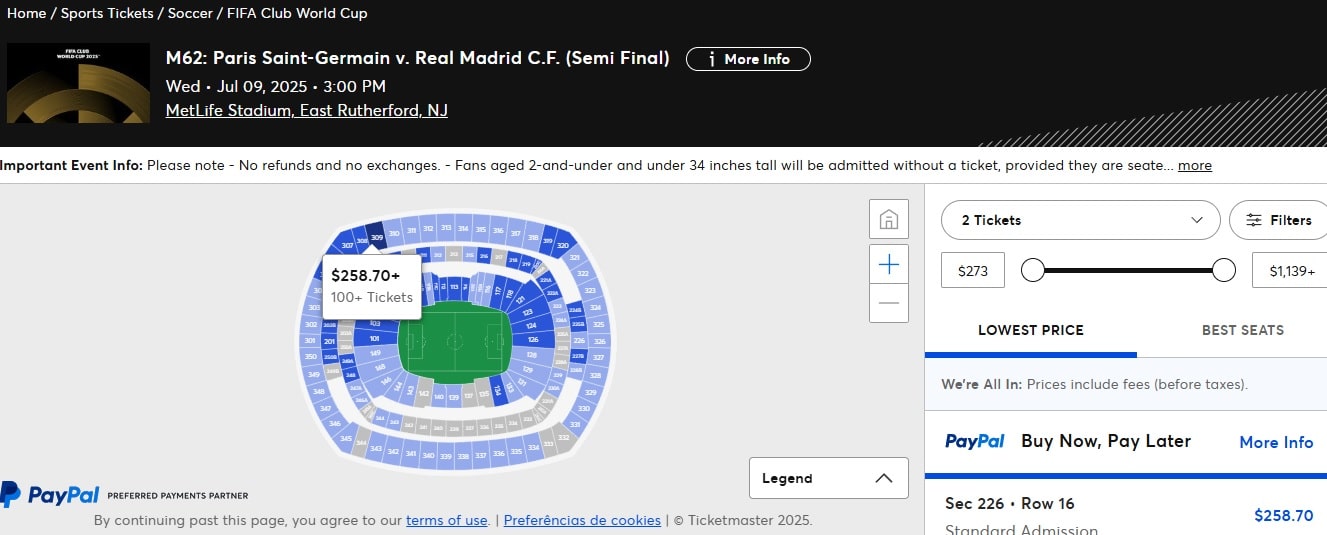 Ingressos para PSG x Real custam mais de R 1 mil (Foto: Reprodu&ccedil;&atilde;o)