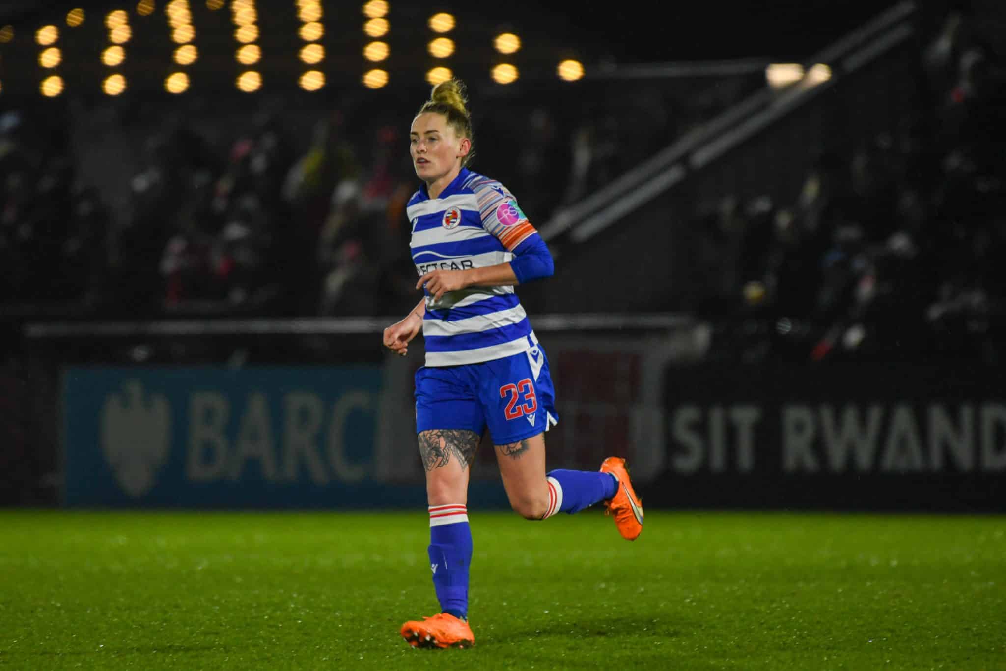 Borehamwood, England, March 12th 2023: Rachel Rowe (23 Reading) in action during the Barclays Womens Super League game b