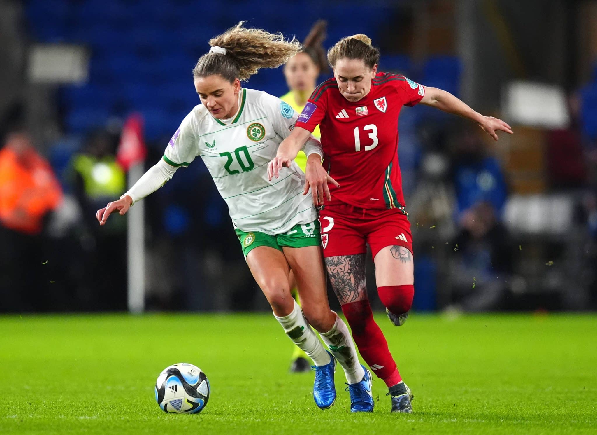 Wales v Republic of Ireland &ndash; UEFA Women&rsquo;s Euro 2025 Qualifying &ndash; Play Offs &ndash; Round 2 &ndash; 1st Leg &ndash; Cardiff City Stadium
