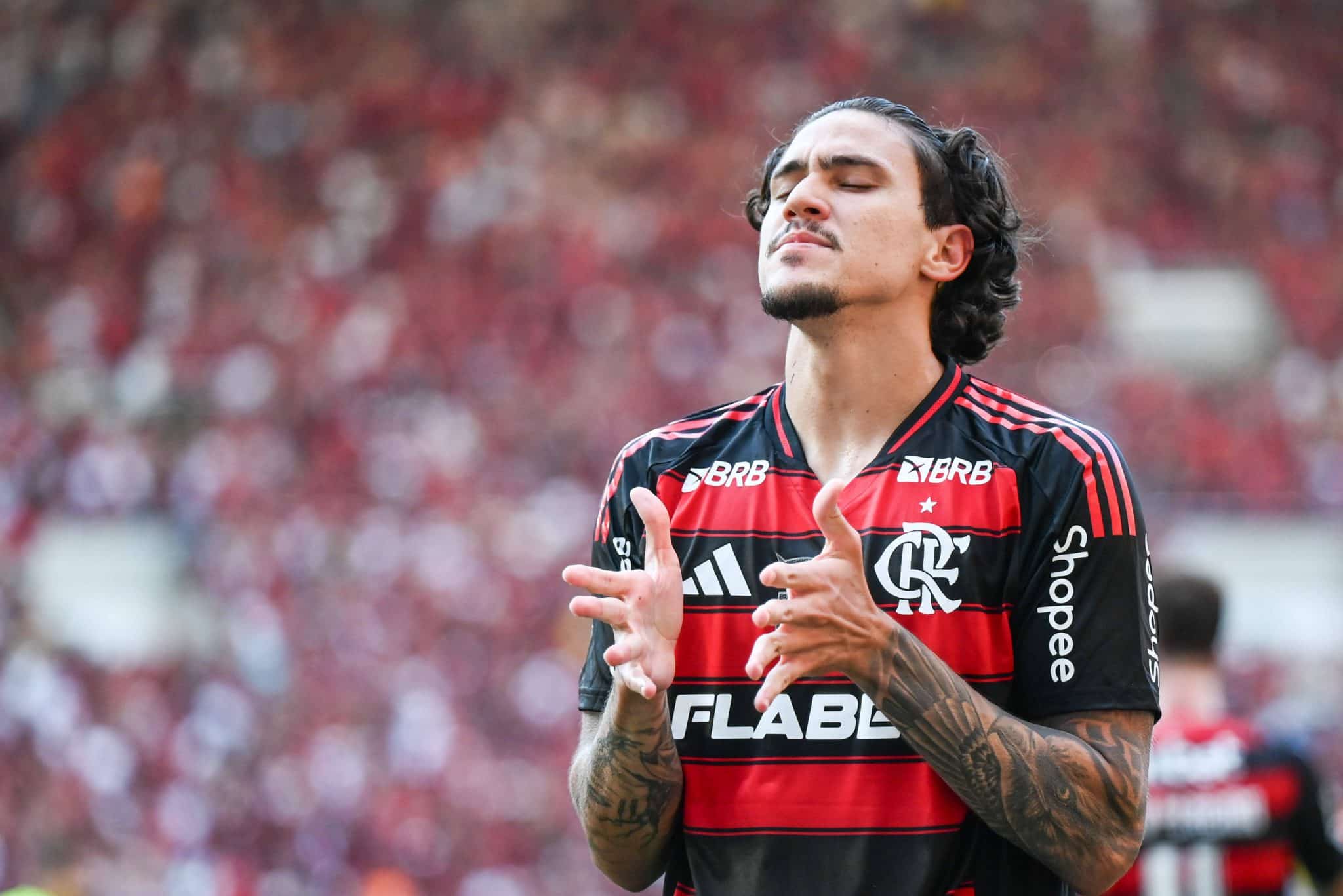 Pedro celebra gol pelo Flamengo